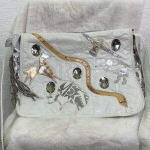 Bags by Jane vintage leather animal print satchel, computer,overnight bag